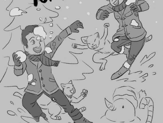 Bon Nadal Feliz Navidad Merry Christmas 2023 ninot de neu muñeco de nieve Snowman parella pareja couple gat gato cat dibuix digital dibujo digital digital drawing digital art