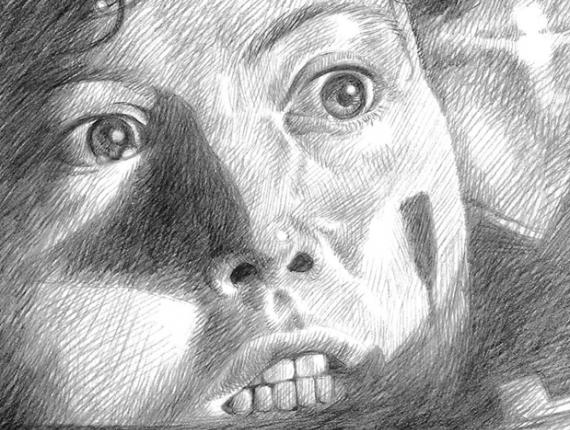 Sigourney Weaver Alien portrait retrat retrato