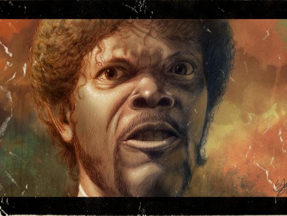 Samuel L. Jackson retrat retrato portrait Pulp Fiction