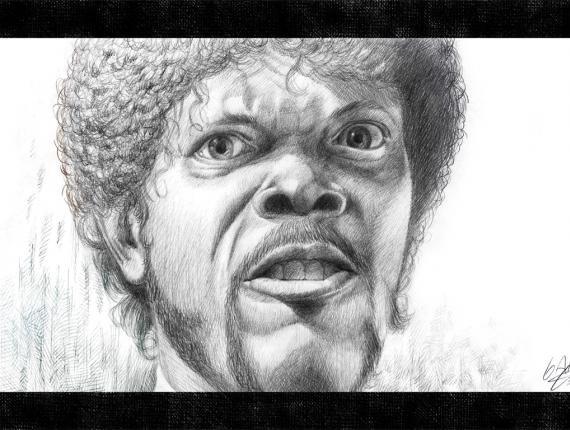 Samuel L. Jackson retrat retrato portrait Pulp Fiction