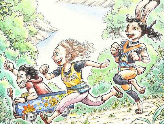 un lloc estrany noia conill chica conejo bunny girl amics amigos friends aventura adventure aquarel·la acuarela watercolor