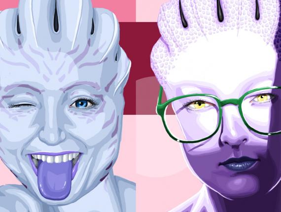 asari Mass Effect bioware retrat retrato portrait