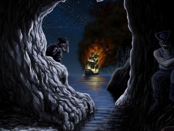 sirena mermaid capturada captured pirata pirate cova cueva cave