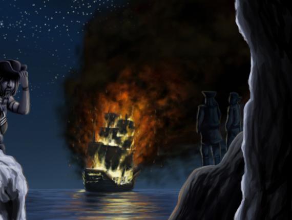 sirena mermaid capturada captured pirata pirate cova cueva cave