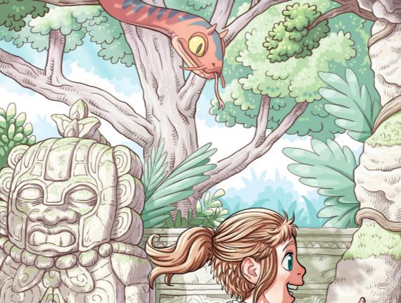 Un Lloc Estrany personatges personajes characters amics amigos friends noia chica girl home hombre man aventura adventure serp serpiente snake color digital