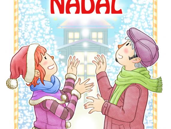 Bon Nadal Feliz Navidad Merry Christmas postal postcard 2018 parella pareja couple