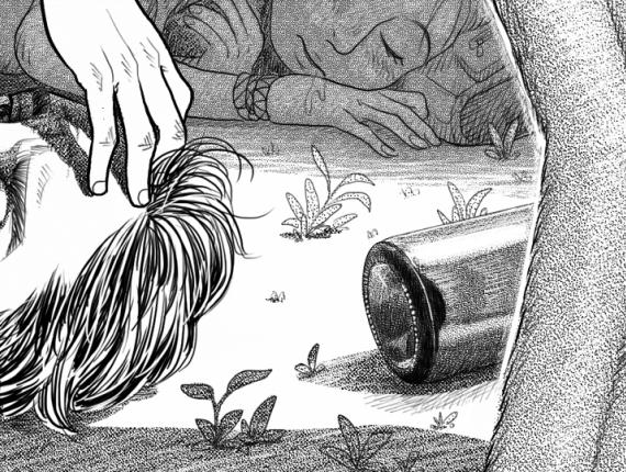 noia conill chica conejo girl rabbit home borratxo hombre borracho drunk man manga