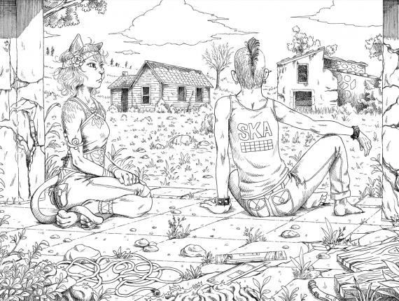 noia gat chica gato cat girl punk noi chico boy parella pareja  couple SKA