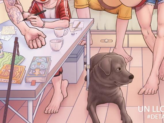 Un Lloc Estrany personatges personajes characters amics amigos friends noia chica girl home hombre man color digital noi dimoni chico demonio devil boy gos perro dog animals animales guitarra guitar música music