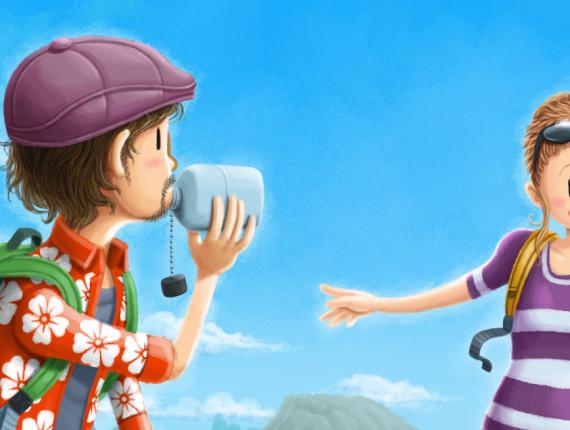 un lloc estrany noi chico boy noia chica girl parella pareja couple aventura adventure guineu zorro fox núvols nubes clouds excursió excursió excursion cel blau cielo azul blue sky