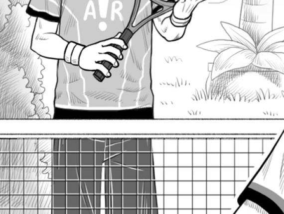 Un Lloc Estrany personatges personajes characters amics amigos friends noia chica girl home hombre man color digital Tennis esport deporte sport