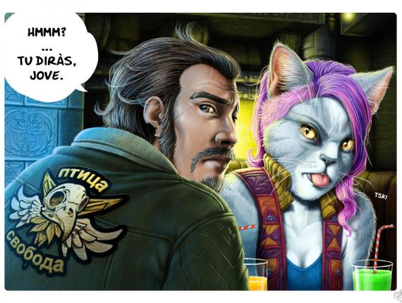 home hombre man noia gat chica gato cat girl bar