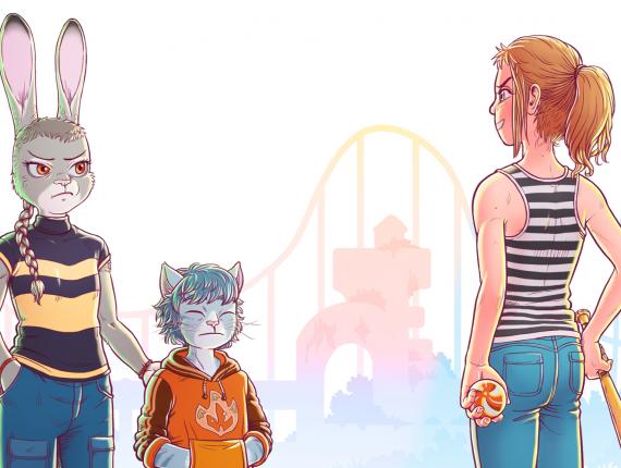 Un Lloc Estrany personatges personajes characters amics amigos friends noia chica girl noi gat chico gato cat boy color digital noia conill chica conejo girl rabbit noia dimoni chica demonio devil girl animals animales