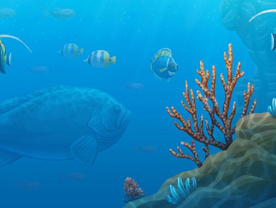 paisatge paisaje landscape fons marí fondo marino seabed peixos peces fish tauró tiburón shark noia chica girl mar sea cel cielo sky núvols nubes clouds