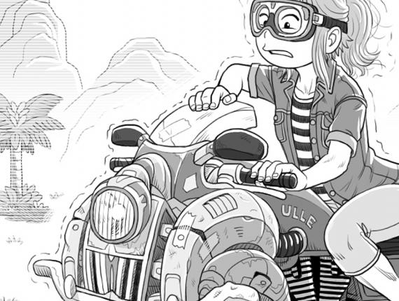 Un Lloc Estrany personatge personaje character noia chica girl dibuix  dibujo drawing digital moto futurista futuristic bike