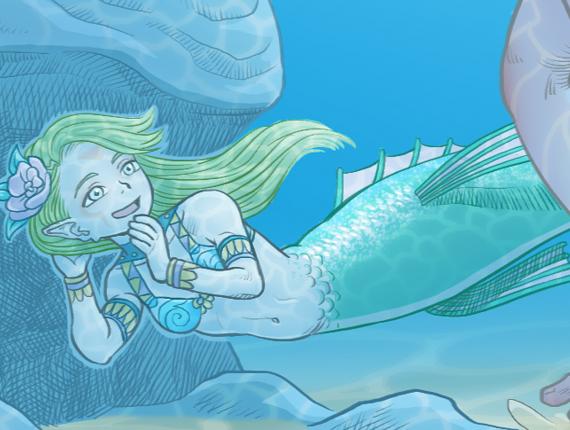 Un Lloc Estrany personatges personajes characters amics amigos friends noia chica girl home hombre man sirena mermaid parella pareja couple color digital riu río river llac lago lake sota l'aigua bajo el agua under water