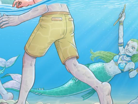 Un Lloc Estrany personatges personajes characters amics amigos friends noia chica girl home hombre man sirena mermaid parella pareja couple color digital riu río river llac lago lake sota l'aigua bajo el agua under water