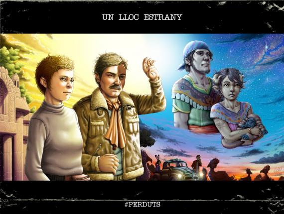 un lloc estrany noia chica girl home hombre man amics amigos friends grup grupo group ornitorrinc ornitorinc ornitorrinco Ornithorhynchus Platypus aventura adventure noia chica girl conill conejo rabbit sàtir sátiro satire