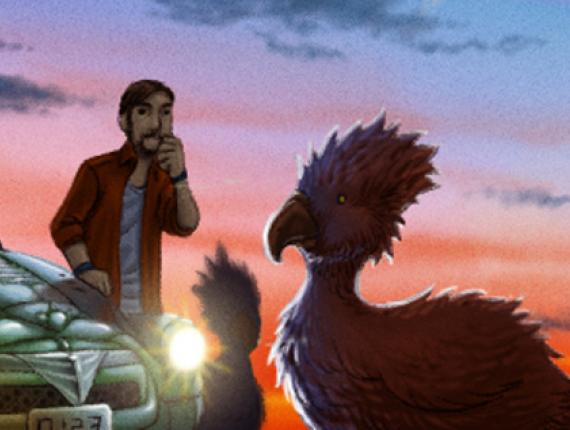 un lloc estrany noia chica girl home hombre man amics amigos friends grup grupo group ornitorrinc ornitorinc ornitorrinco Ornithorhynchus Platypus aventura adventure noia chica girl conill conejo rabbit sàtir sátiro satire