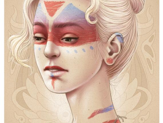 noia chica girl pintura a la pell pintura en la piel skin paint mirada look rossa rubia rubia blonde