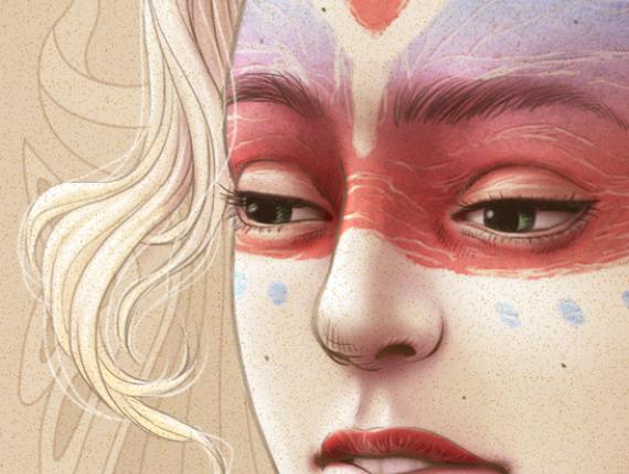 noia chica girl pintura a la pell pintura en la piel skin paint mirada look rossa rubia rubia blonde