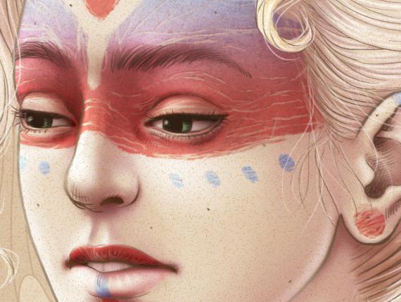 noia chica girl pintura a la pell pintura en la piel skin paint mirada look rossa rubia rubia blonde