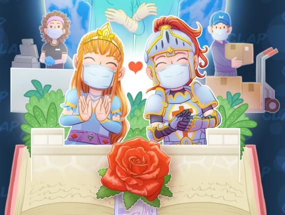 Sant Jordi 2020 princesa cavaller drac rosa llibre princesa caballero dragón rosa libro princess knight dragon rose book stay home quédate en casa queda't a casa metges médicos doctors coronavirus COVID-19