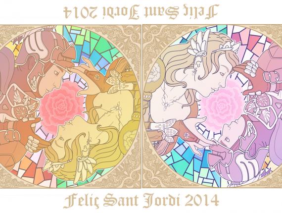 Sant Jordi cavaller caballero knight rosa rose princesa princess