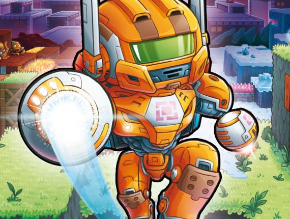 Super MAGBOT AstralPixel Astral Pixel logo videogame videojoc videojuego vectorial cartell cartel poster cover coberta cubierta robot Key Art Team17