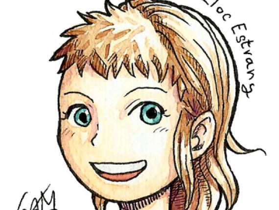 Un Lloc Estrany aquarel·la acuarela watercolor personatge personaje character noia chica girl cara face