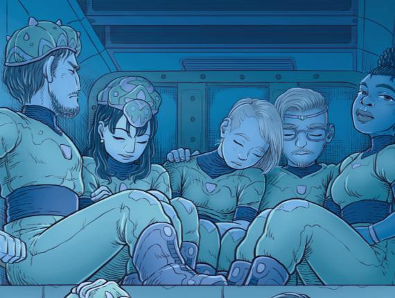 Un Lloc Estrany personatges personajes characters amics amigos friends noia chica girl home hombre man color digital color aventura adventure