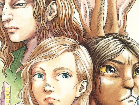 un lloc estrany amigues amigas friends noia chica girl noia conill chica conejo bunny rabbit girl aventura adventure aquarel·la acuarela watercolor