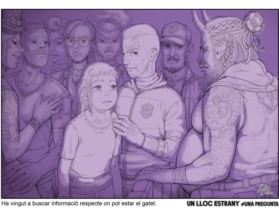 Un Lloc Estrany personatges personajes characters amics amigos friends noia chica girl home hombre man color digital dimoni demonio devil