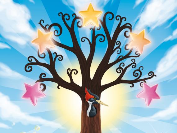 noia chica girl sirena mermaid arbre arbol tree estrella star ocell pica soques pajaro carpintero Woodpecker