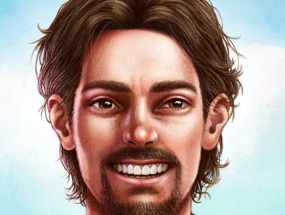 un lloc estrany cara face retrat retrato portrait somriure sonrisa smile personatge personaje character noi chico boy perilla i bigoti perilla y bigote goatee and mustache camisa hawaiana Hawaiian shirt