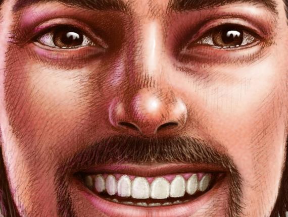 un lloc estrany cara face retrat retrato portrait somriure sonrisa smile personatge personaje character noi chico boy perilla i bigoti perilla y bigote goatee and mustache camisa hawaiana Hawaiian shirt