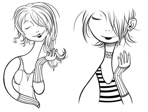 vectorial vector noies chicas girls