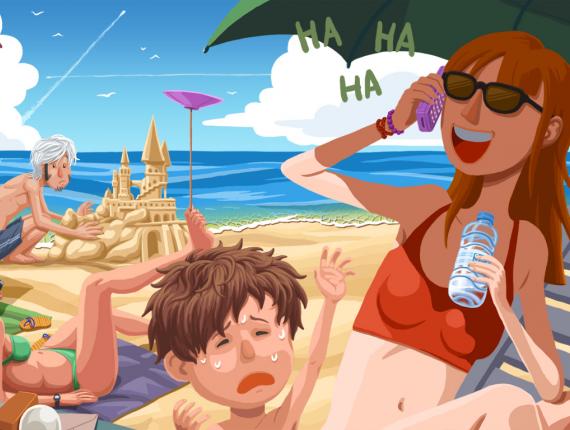 persoantges personajes characters pèl-roja peliroja Redhead blanc blanco white platja playa beach