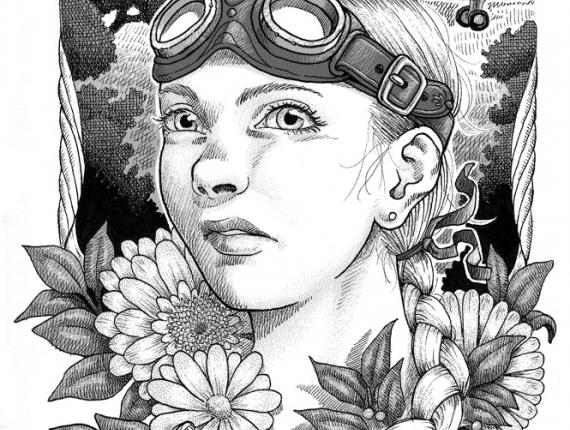 personatge personaje character tinta ink trama mecanica Dither