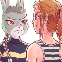 Juguem? Un Lloc Estrany personatges personajes characters amics amigos friends noia chica girl noi gat chico gato cat boy color digital noia conill chica conejo girl rabbit noia dimoni chica demonio devil girl animals animales