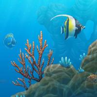 paisatge paisaje landscape fons marí fondo marino seabed peixos peces fish tauró tiburón shark noia chica girl mar sea cel cielo sky núvols nubes clouds