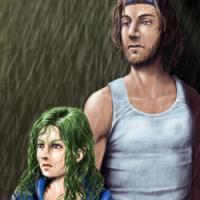 cartell c - esperant i esperant mermaid rain pluja lluvia sirena