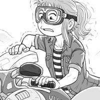 No Funciona Un Lloc Estrany personatge personaje character noia chica girl dibuix dibujo drawing digital moto futurista futuristic bike