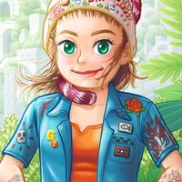 Un Lloc Estrany personatges personajes characters amics amigos friends noia chica girl color digital noi dimoni chico demonio devil boy animals animales tortuga turtle mona mono monkey lemur paisatge paisaje landscape castell en runes castillo en ruinas castle in rubble