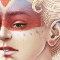 Pintura - pigues noia chica girl pintura a la pell pintura en la piel skin paint mirada look rossa rubia rubia blonde