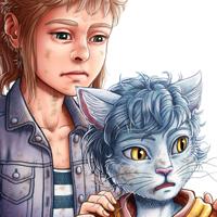 Preocupació Un Lloc Estrany personatges personajes characters amics amigos friends noia chica girl noi gat chico gato cat boy color digital wacom