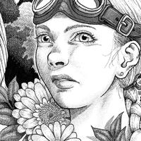 tramat-02 personatge personaje character tinta ink trama mecanica Dither